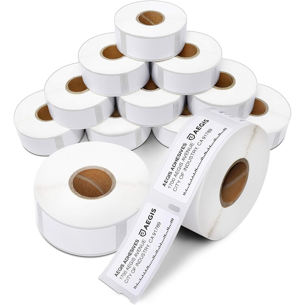 Aegis 1x2-1/8 Thermal Labels for DYMO 30336 – 12 Rolls 6000 Compatible